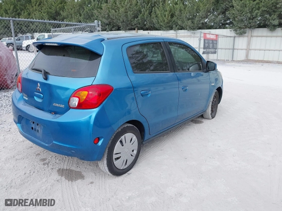 2015 Mitsubishi Mirage DE with VIN ML32A3HJ9FH043477, listed as a IAAI auction lot 42109009 with 124,817 mi miles. Bid and sale history available at carsss.com. Image 4.