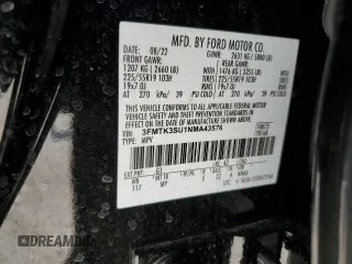 2022 Ford Mustang Mach-E Premium with VIN 3FMTK3SU1NMA43576, listed as a Copart auction lot 48237545 with 28,177 mi miles and Salvage Title. Bid and sale history available at DreamBid. Image 13.