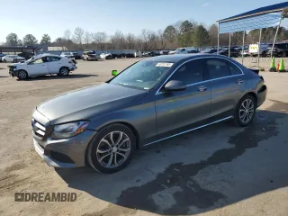 2017 Mercedes-Benz C with VIN 55SWF4JB9HU190666, listed as a Copart auction lot 43751165 with 122,002 mi miles and Salvage Title. Bid and sale history available at carsss.com. Image 1.