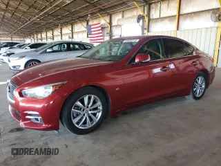 2015 Infiniti Q50 Sport with VIN JN1BV7AP0FM355656, listed as a Copart auction lot 56609315 with 117,641 mi miles and Salvage title. Bid and sale history available at DreamBid. Image 1.