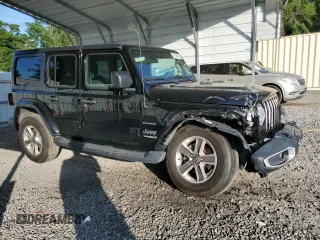 2021 Jeep Wrangler Unlimited Sahara with VIN 1C4HJXEN3MW539731, listed as a Copart auction lot 55119785 with 84,054 mi miles and Salvage title. Bid and sale history available at DreamBid. Image 4.