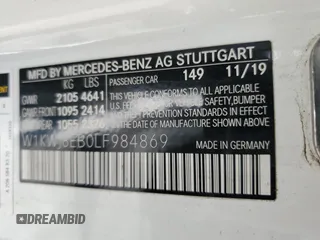 2020 Mercedes-Benz C 300 z VIN W1KWJ8EB0LF984869, wystawiony jako Copart lot #88891445 z przebiegiem 36 209 mil mil oraz Szkoda całkowita • Salvage title. Historia ofert i sprzedaży dostępna na DreamBid. Obrazek 12.