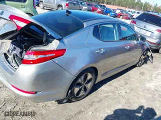 2013 Kia Optima Hybrid EX with VIN KNAGM4AD8D5039338, listed as a IAAI auction lot 41077342 with 1 mi miles. Bid and sale history available at carsss.com. Image 4.