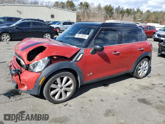 2013 MINI Countryman S ALL4 with VIN WMWZC5C57DWP34038, listed as a Copart auction lot 48013055 with 141,751 mi miles and Salvage Title. Bid and sale history available at DreamBid. Image 1.