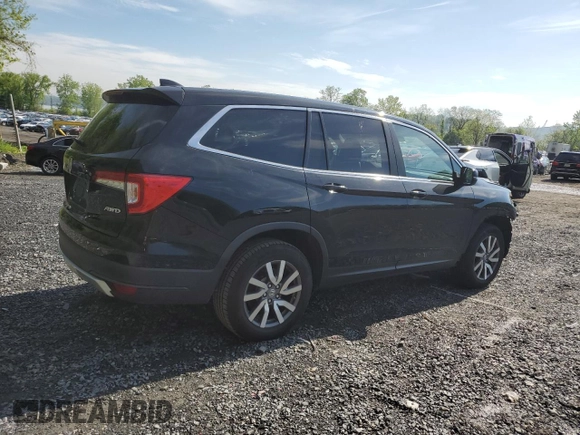 2019 Honda Pilot EX-L z VIN 5FNYF6H50KB097144, wystawiony jako Copart lot #56005005 z przebiegiem 123 056 mil mil oraz Szkoda całkowita • Salvage title. Historia ofert i sprzedaży dostępna na DreamBid. Obrazek 3.