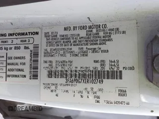 2014 Ford Fusion S with VIN 3FA6P0G7XER102749, listed as a IAAI auction lot 42035294 with 181,153 mi miles. Bid and sale history available at carsss.com. Image 9.