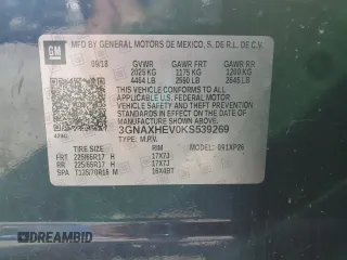 2019 Chevrolet Equinox LS with VIN 3GNAXHEV0KS539269, listed as a Copart auction lot 48317305 with 116,089 mi miles and Salvage Title. Bid and sale history available at DreamBid. Image 14.