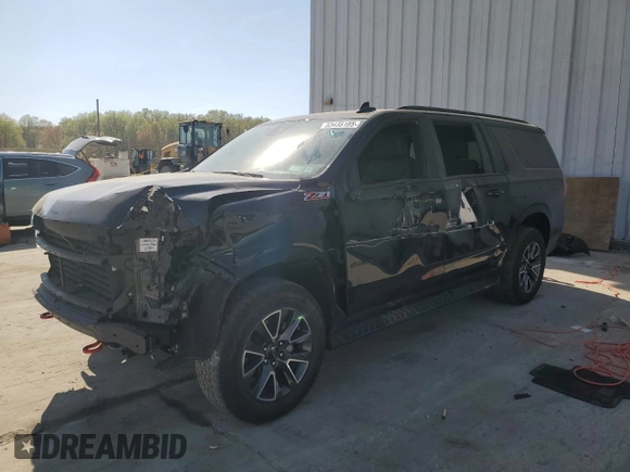 2024 Chevrolet Suburban Z71 z VIN 1GNSKDKD1RR116799, wystawiony jako Copart lot #53435185 z przebiegiem 23 697 mil mil oraz Szkoda całkowita • Salvage title. Historia ofert i sprzedaży dostępna na DreamBid. Obrazek 1.