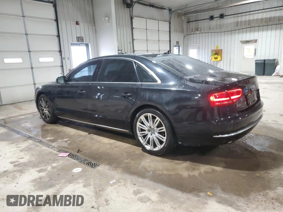 2013 Audi A8 L 3.0L with VIN WAURGAFD1DN000436, listed as a Copart auction lot 44382755 with 138,900 mi miles and Salvage Title. Bid and sale history available at carsss.com. Image 2.