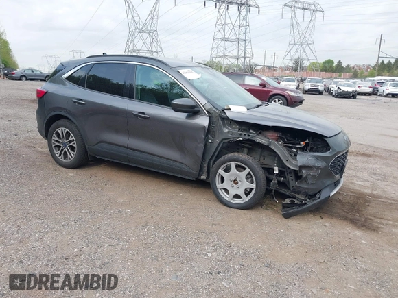 2020 Ford Escape SEL with VIN 1FMCU0H68LUA61096, listed as a IAAI auction lot 42062185 with 60,972 mi miles and . Bid and sale history available at carsss.com. Image 1.