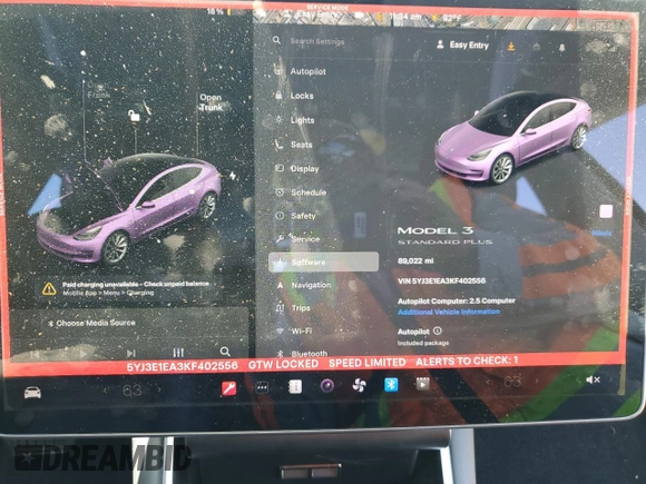 2019 Tesla Model 3 Mid Range z VIN 5YJ3E1EA3KF402556, wystawiony jako Copart lot #56212875 z przebiegiem 89 022 mil mil oraz Szkoda całkowita • Salvage title. Historia ofert i sprzedaży dostępna na DreamBid. Obrazek 9.