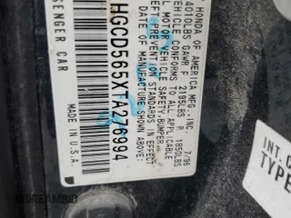 1996 Honda Accord EX with VIN 1HGCD565XTA276994, listed as a Copart auction lot 44344115 with 221,926 mi miles and Salvage Title. Bid and sale history available at DreamBid. Image 12.