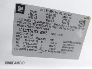 2012 GMC Savana Cargo Van with VIN 1GTZ7TBG1C1198262, listed as a IAAI auction lot 41544120 with 178,651 mi miles. Bid and sale history available at carsss.com. Image 9.