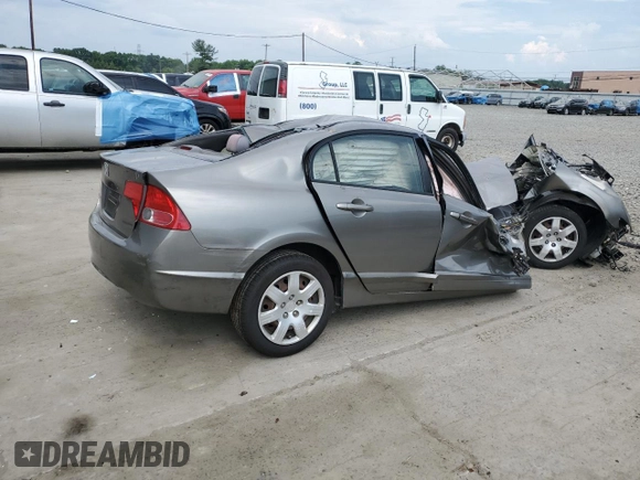 2007 Honda Civic Sdn LX with VIN 2HGFA16587H500074, listed as a Copart auction lot 59231744 with 0 mi miles and Salvage Title. Bid and sale history available at carsss.com. Image 3.