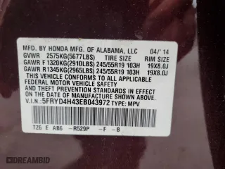 2014 Acura MDX Tech Pkg with VIN 5FRYD4H43EB043972, listed as a Copart auction lot 52950205 with 183,876 mi miles and Salvage Title. Bid and sale history available at carsss.com. Image 13.