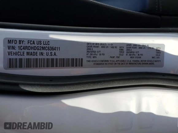 2021 Dodge Durango GT Plus z VIN 1C4RDHDG2MC636411, wystawiony jako Copart lot #41834465 z przebiegiem 74 412 mil mil oraz Szkoda całkowita • Salvage title. Historia ofert i sprzedaży dostępna na DreamBid. Obrazek 15.