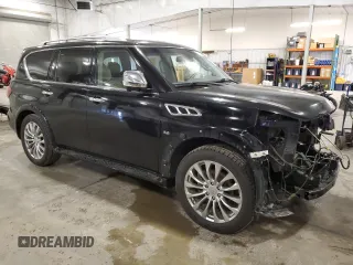 2015 Infiniti QX80 with VIN JN8AZ2NF2F9571484, listed as a Copart auction lot 64143665 with 179,746 mi miles and Salvage title. Bid and sale history available at DreamBid. Image 4.