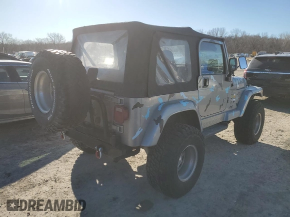 2001 Jeep Wrangler Sport with VIN 1J4FA49S21P346217, listed as a Copart auction lot 46133815 with 103,929 mi miles and Salvage Title. Bid and sale history available at carsss.com. Image 3.
