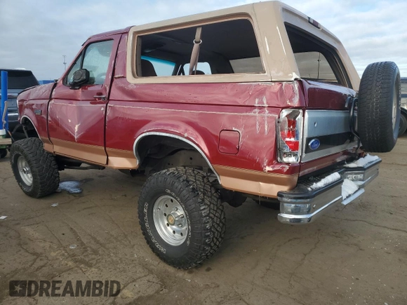 1994 Ford Bronco Custom with VIN 1FMEU15H3RLB53350, listed as a Copart auction lot 82411494 with 101,328 mi miles and Clean Title. Bid and sale history available at DreamBid. Image 2.