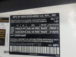 2017 Mercedes-Benz GLE 43 AMG с VIN 4JGDA6EB6HA987720, выставлен на аукционе Copart как лот 59761395 с пробегом 100 691 миль миль и Списание • Salvage title. История ставок и продаж доступна на DreamBid. Изображение 12.