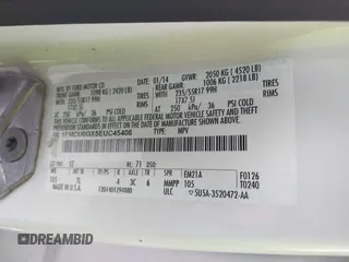 2014 Ford Escape SE with VIN 1FMCU0GX5EUC45408, listed as a IAAI auction lot 41795382 with 119,955 mi miles. Bid and sale history available at carsss.com. Image 9.