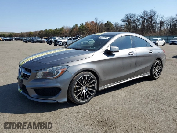 2015 Mercedes-Benz CLA 250 with VIN WDDSJ4EB7FN180683, listed as a Copart auction lot 54276095 with 58,728 mi miles and Salvage Title. Bid and sale history available at DreamBid. Image 1.