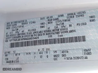 2010 Ford Econoline Cargo Van Commercial with VIN 1FTNE2EW9ADA03425, listed as a IAAI auction lot 41784156 with 224,731 mi miles. Bid and sale history available at carsss.com. Image 9.