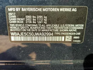 2018 BMW 5 Series 540i with VIN WBAJE5C50JWA92994, listed as a Copart auction lot 45681385 with 63,521 mi miles and Salvage Title. Bid and sale history available at carsss.com. Image 12.