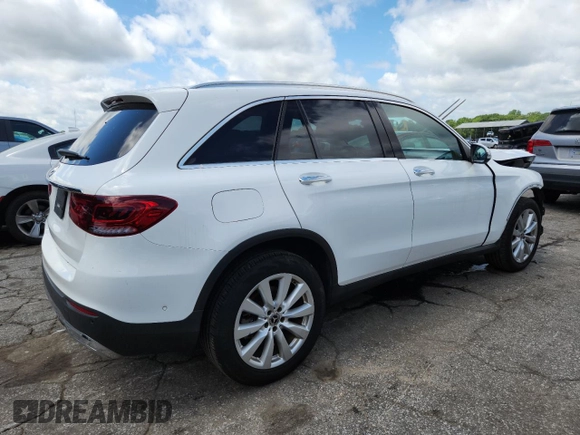 2020 Mercedes-Benz GLC 300 with VIN WDC0G8DB1LF738245, listed as a Copart auction lot 59745375 with 53,986 mi miles and Salvage title. Bid and sale history available at DreamBid. Image 3.