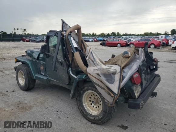 2000 Jeep Wrangler Sahara with VIN 1J4FA59SXYP785570, listed as a Copart auction lot 44707525 with 0 mi miles and Non Repairable. Bid and sale history available at carsss.com. Image 2.