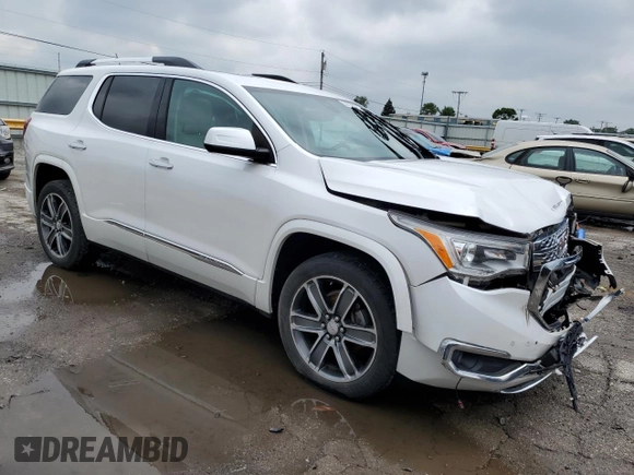 2017 GMC Acadia Denali with VIN 1GKKNXLS8HZ322669, listed as a Copart auction lot 58723575 with 76,872 mi miles and Salvage title. Bid and sale history available at DreamBid. Image 4.
