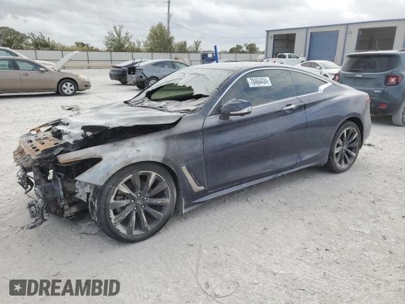 2021 Infiniti Q60 Luxe with VIN JN1EV7KL1MM470496, listed as a Copart auction lot 78464434 with Not provided miles and Salvage title. Bid and sale history available at DreamBid. Image 1.