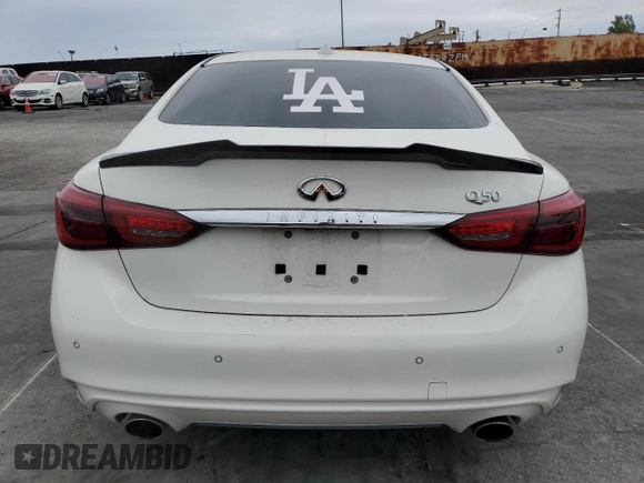 2021 Infiniti Q50 3.0t LUXE with VIN JN1EV7BP2MM706933, listed as a Copart auction lot 50794215 with 74,227 mi miles and Salvage Title. Bid and sale history available at carsss.com. Image 6.