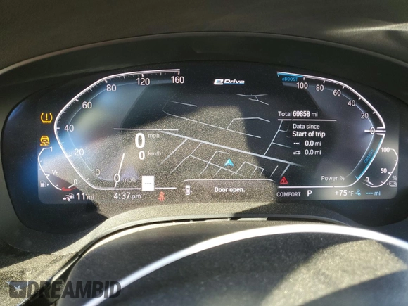 2020 BMW 5 Series 530e with VIN WBAJA9C01LCD78221, listed as a Copart auction lot 79264544 with 69,858 mi miles and Salvage Title. Bid and sale history available at DreamBid. Image 9.