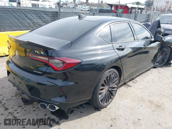 2021 Acura TLX Type S with VIN 19UUB7F04MA000077, listed as a IAAI auction lot 41615568 with 38,707 mi miles. Bid and sale history available at carsss.com. Image 4.