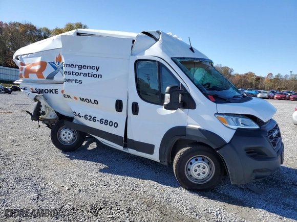 2023 Ram ProMaster Cargo Van with VIN 3C6LRVDG2PE596051, listed as a Copart auction lot 81707464 with 0 mi miles and Salvage Title. Bid and sale history available at carsss.com. Image 4.