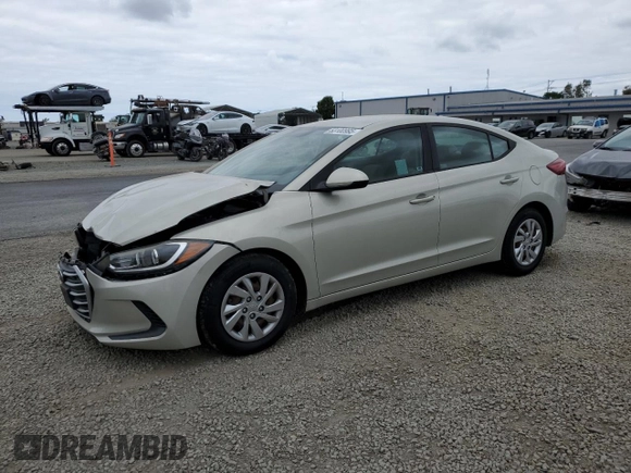 2017 Hyundai Elantra SE with VIN KMHD74LF9HU407819, listed as a Copart auction lot 53100995 with 100,966 mi miles and Salvage title. Bid and sale history available at DreamBid. Image 1.