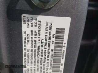 2018 Honda CR-V EX-L with VIN 7FARW2H8XJE031596, listed as a Copart auction lot 59059272 with 33,406 mi miles. Bid and sale history available at carsss.com. Image 10.