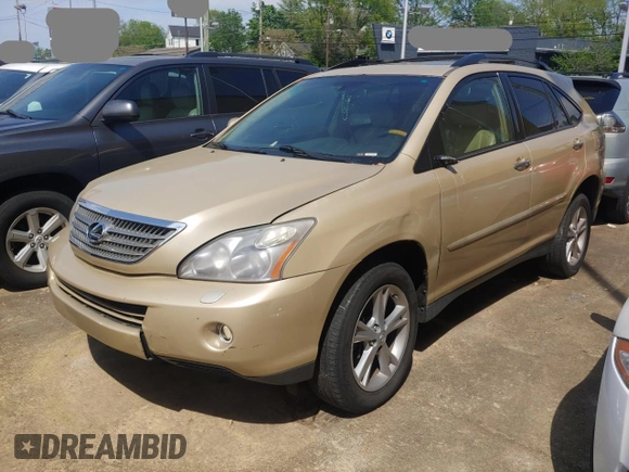 2008 Lexus RX 400h with VIN JTJGW31U082006748, listed as a Copart auction lot 54044035 with Not Provided miles and Clean Title. Bid and sale history available at DreamBid. Image 2.