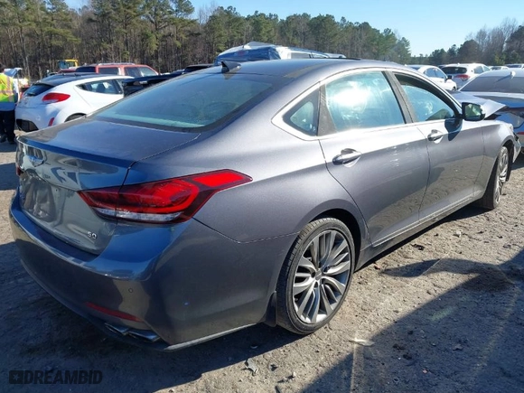 2017 Genesis G80 5.0L Ultimate with VIN KMHGN4JF9HU178161, listed as a IAAI auction lot 41347795 with 76,522 mi miles. Bid and sale history available at carsss.com. Image 4.
