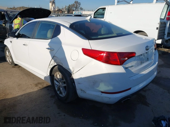 2013 Kia Optima LX with VIN KNAGM4A72D5362553, listed as a IAAI auction lot 42004593 with 127,918 mi miles. Bid and sale history available at carsss.com. Image 3.
