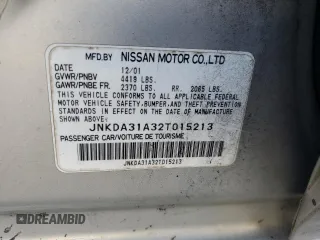 2002 Infiniti I35 Luxury z VIN JNKDA31A32T015213, wystawiony jako Copart lot #78977614 z przebiegiem 208 434 mil mil oraz Szkoda całkowita • Salvage title. Historia ofert i sprzedaży dostępna na DreamBid. Obrazek 12.