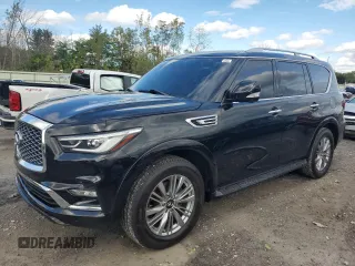 2019 Infiniti QX80 LUXE with VIN JN8AZ2NF8K9688223, listed as a Copart auction lot 73149934 with 87,270 mi miles and Clean Title. Bid and sale history available at carsss.com. Image 1.