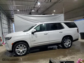 2023 Chevrolet Tahoe High Country with VIN 1GNSKTKLXPR243808, listed as a Copart auction lot 48561315 with 27,619 mi miles and Salvage Title. Bid and sale history available at carsss.com. Image 1.