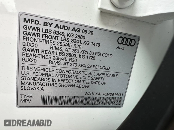 2021 Audi Q7 Premium Plus с VIN WA1LXAF70MD014461, выставлен на аукционе Copart как лот 62428405 с пробегом 63 076 миль миль и Чистый • Clean title. История ставок и продаж доступна на DreamBid. Изображение 10.