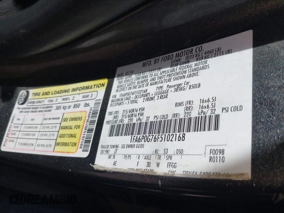 2015 Ford Fusion S with VIN 1FA6P0G76F5102168, listed as a IAAI auction lot 41662439 with 248,095 mi miles. Bid and sale history available at carsss.com. Image 9.