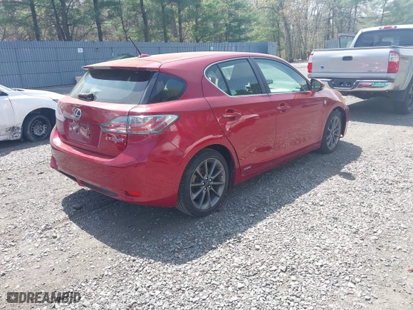 2012 Lexus CT 200h with VIN JTHKD5BH0C2080386, listed as a IAAI auction lot 42127670 with 153,019 mi miles. Bid and sale history available at carsss.com. Image 4.