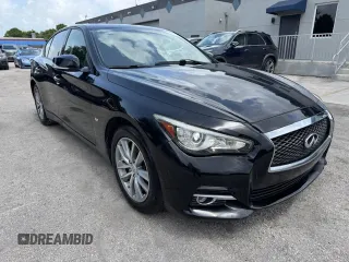 2017 Infiniti Q50 Premium with VIN JN1EV7AR8HM835199, listed as a Copart auction lot 63226895 with 46,714 mi miles and Salvage title. Bid and sale history available at DreamBid. Image 4.