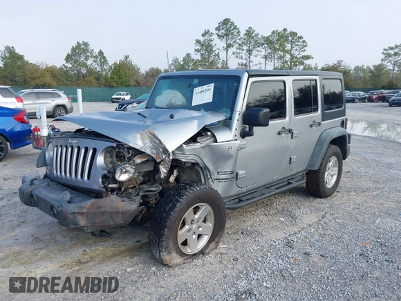 2014 Jeep Wrangler Unlimited Sport with VIN 1C4BJWDG8EL314792, listed as a IAAI auction lot 41489203 with 94,382 mi miles. Bid and sale history available at carsss.com. Image 18.