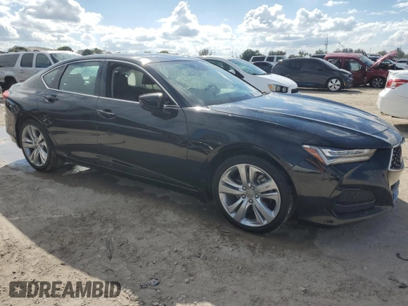 2021 Acura TLX w/Technology Package with VIN 19UUB6F47MA004136, listed as a Copart auction lot 46390135 with 64,252 mi miles and Non Repairable. Bid and sale history available at carsss.com. Image 4.